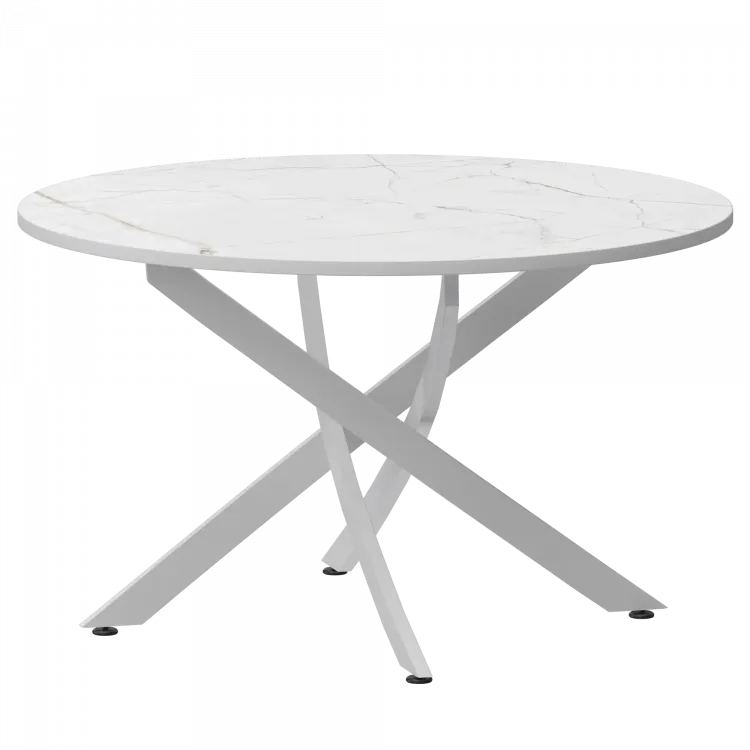 Стол нераздвижной Геометрия 2 Геометрия 2 1000 (Н-3782) Азул/Белый муар 1000x1000x750 Обеденные столы в пластике