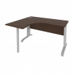 Riva Metal-L Стол криволинейный левый ПЛ.СА-3 (L) Венге Цаво/Металл Серый 1400*1200*750