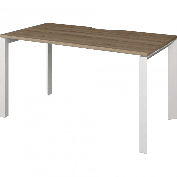 Стол на металлокаркасе НТМП.П-120 Дуб сафари/Белый 1200x730x750 Аргентум-МП