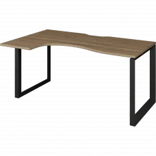 Стол эргономичный левый на металлокаркасе НТМП.О-060.ЛВ Дуб сафари/Антрацит 1600x1000x750 Аргентум-МП