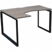 Стол эргономичный левый на металлокаркасе НТМП.О-060.ЛВ Лиственница/Антрацит 1600x1000x750 Аргентум-МП