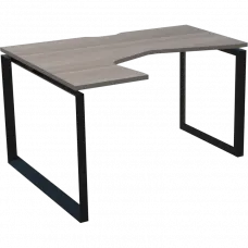 Стол эргономичный левый на металлокаркасе НТМП.О-060.ЛВ Лиственница/Антрацит 1600x1000x750 Аргентум-МП