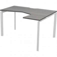 Стол эргономичный правый на металлокаркасе НТМП.П-040.ПР Лиственница/Белый 1400x1000x750 Аргентум-МП