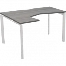 Стол эргономичный левый на металлокаркасе НТМП.П-060.ЛВ Лиственница/Белый 1600x1000x750 Аргентум-МП