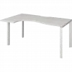 Стол эргономичный левый на металлокаркасе НТМП.П-060.ЛВ Сосна винтер/Белый 1600x1000x750 Аргентум-МП