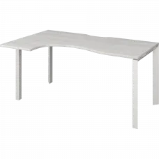 Стол эргономичный левый на металлокаркасе НТМП.П-060.ЛВ Сосна винтер/Белый 1600x1000x750 Аргентум-МП