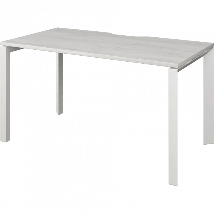 Стол на металлокаркасе НТМП.П-140 Сосна винтер/Белый 1400x730x750 Аргентум-МП