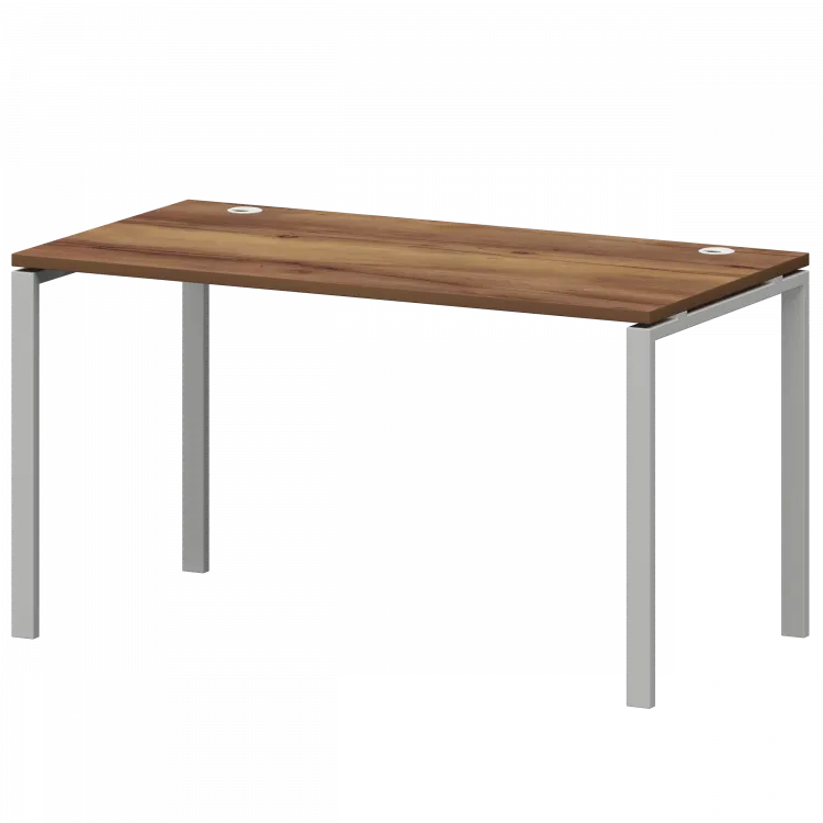 Стол на металлокаркасе СМС25-П-14К.73.Пр25 Таксония/Белый 1400x730x750 Смарт