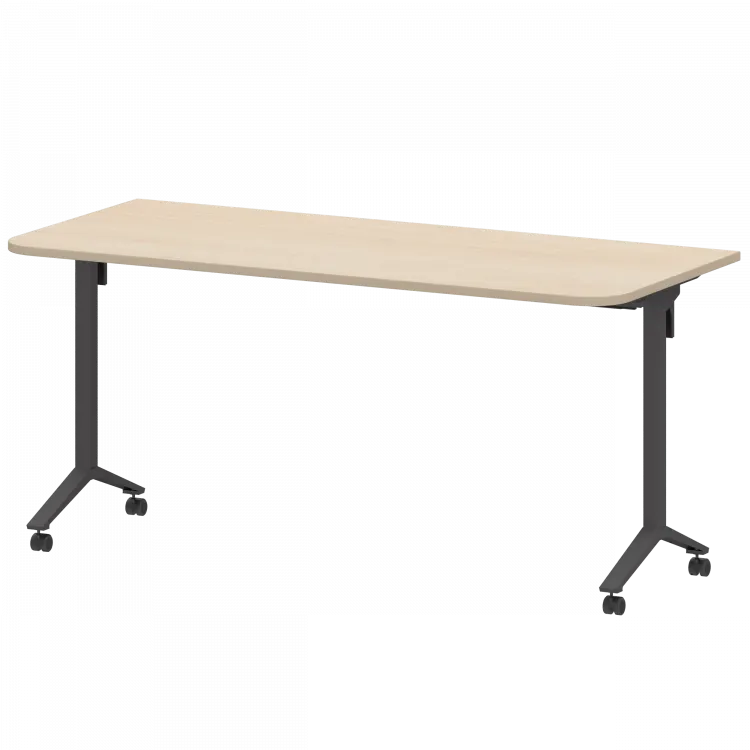 Стол мобильный складной радиусный МБ22-160.70Р Бук/Антрацит 1600x700x750 Моби