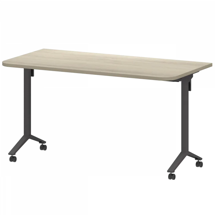 Стол мобильный складной радиусный МБ25-140.70Р Кронберг/Антрацит 1400x700x750 Моби