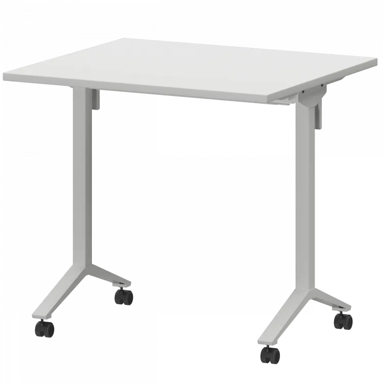 Стол мобильный складной МБ22-80.70 Белый/Белый 800x700x750 Моби