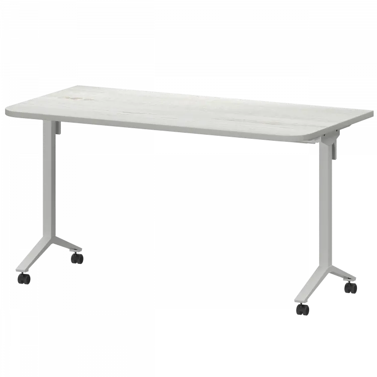 Стол мобильный складной радиусный МБ25-140.70Р Сосна винтер/Белый 1400x700x750 Моби