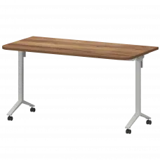 Стол мобильный складной радиусный МБ25-140.70Р Таксония/Белый 1400x700x750 Моби