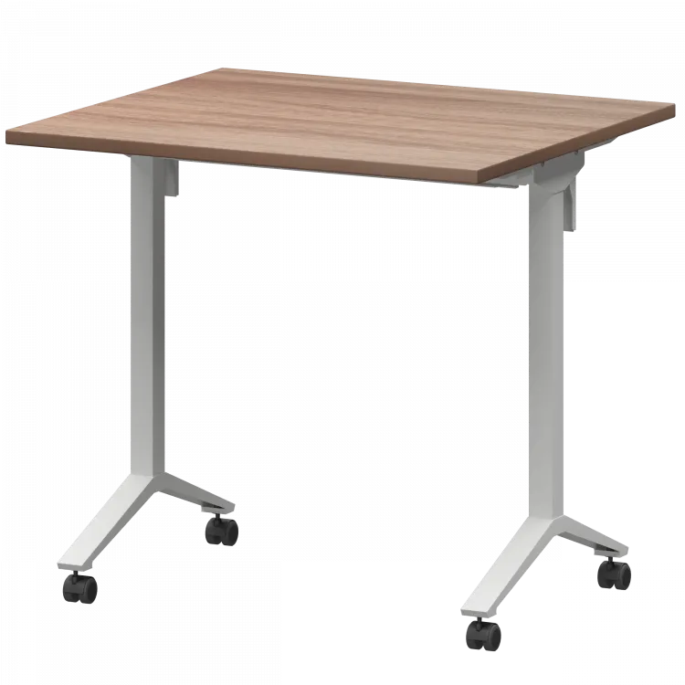 Стол мобильный складной МБ22-80.70 Темный шимо/Белый 800x700x750 Моби