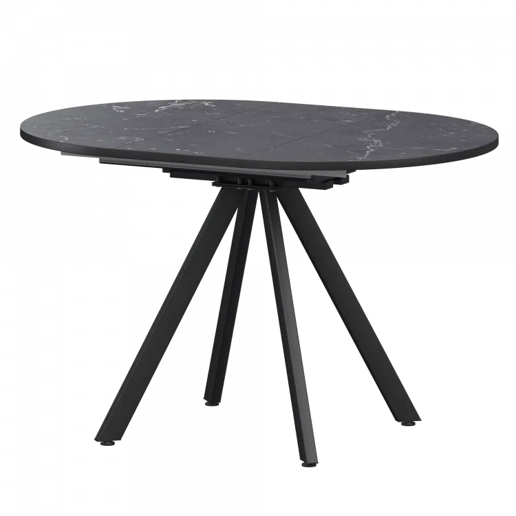 Стол раздвижной Байкал Мини Байкал 900+300 (Н-3784) Даркстоун/Черный муар 900x900x750 Обеденные столы в пластике