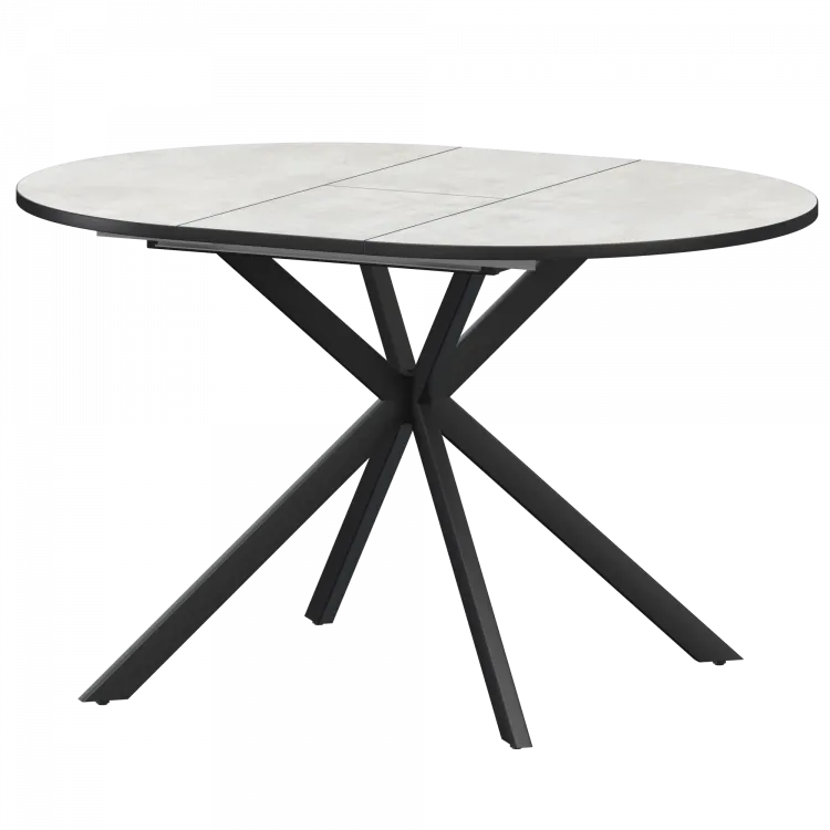 Стол раздвижной Грань Грань 900+300 (Н-3784) Лофт/Черный муар 900x900x750 Обеденные столы в пластике