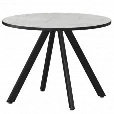 Стол нераздвижной Байкал Мини Байкал 800 (Н-3819) Серый Каспий/Черный муар 800x800x750 Обеденные столы в пластике