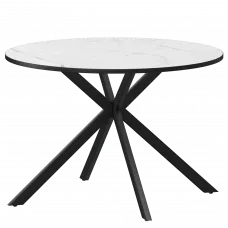 Стол нераздвижной Грань Грань 900 (Н-3824) Азул/Черный муар 900x900x750 Обеденные столы в пластике