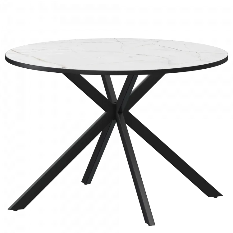 Стол нераздвижной Грань Грань 900 (Н-3824) Азул/Черный муар 900x900x750 Обеденные столы в пластике