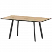Стол раздвижной Альфа Альфа 1200+300 R20 Дуб Вотан/Черный муар 1200x800x750 Обеденные столы в пластике