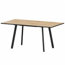Стол раздвижной Альфа Альфа 1200+300 R20 Дуб Вотан/Черный муар 1200x800x750 Обеденные столы в пластике