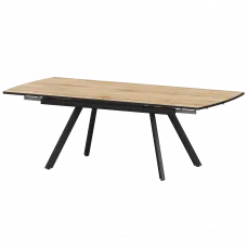 Стол раздвижной Фаворит Фаворит 1400+300 (Н-3791) Дуб Вотан/Черный муар 1400x945x750 Обеденные столы в пластике