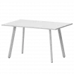 Стол нераздвижной Альфа Альфа 1200 (Н-3815) Супер Белый/Белый муар 1200x800x750 Обеденные столы в пластике