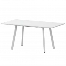 Стол раздвижной Альфа Альфа 1200+300 (Н-3780) Супер Белый/Белый муар 1200x800x750 Обеденные столы в пластике