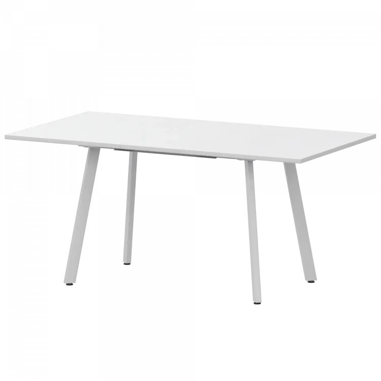 Стол раздвижной Альфа Альфа 1200+300 (Н-3780) Супер Белый/Белый муар 1200x800x750 Обеденные столы в пластике