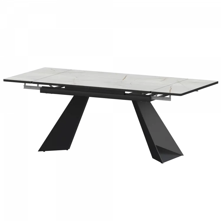 Стол раздвижной Дуэт Дуэт 1200х800+300 (Н-3828) Серый Каспий/Черный муар 1200x800x750 Обеденные столы в пластике