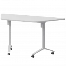 Стол мобильный складной трапециевидный МБ22-127.58Т Белый/Белый 1278x585x750 Моби