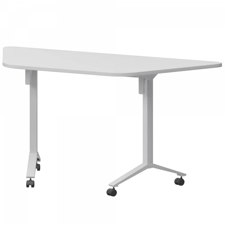 Стол мобильный складной трапециевидный МБ22-127.58Т Белый/Белый 1278x585x750 Моби