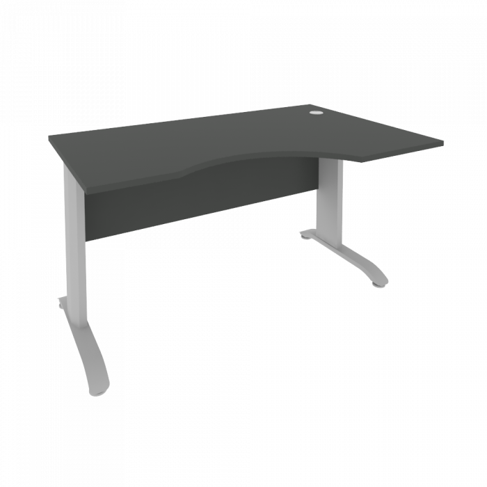 Riva Metal-L Стол криволинейный правый ПЛ.СА-2 (R) Антрацит/Металл Серый 1400*900*750