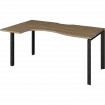 Стол эргономичный левый на металлокаркасе НТМП.П-060.ЛВ Дуб сафари/Антрацит 1600x1000x750 Аргентум-МП