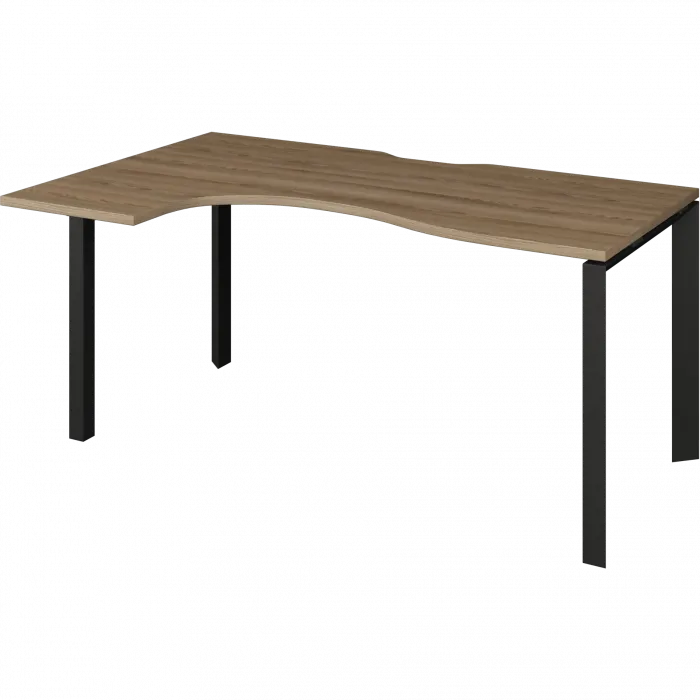 Стол эргономичный левый на металлокаркасе НТМП.П-060.ЛВ Дуб сафари/Антрацит 1600x1000x750 Аргентум-МП