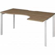 Стол эргономичный правый на металлокаркасе НТМП.П-060.ПР Дуб сафари/Белый 1600x1000x750 Аргентум-МП