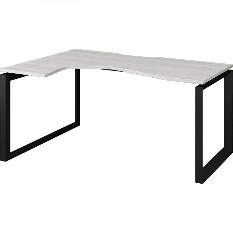 Стол эргономичный левый на металлокаркасе НТМП.О-060.ЛВ Сосна винтер/Антрацит 1600x1000x750 Аргентум-МП