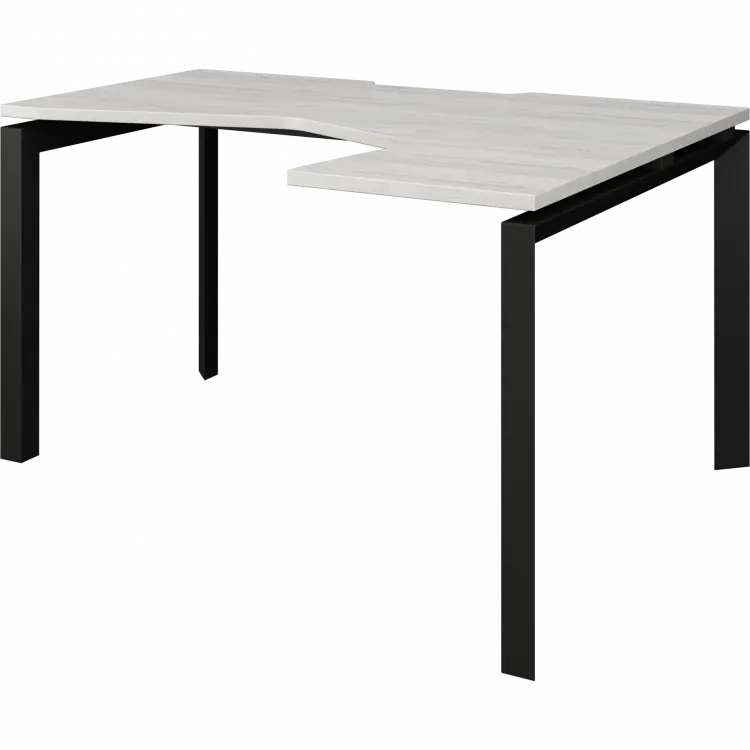 Стол эргономичный правый на металлокаркасе НТМП.П-040.ПР Сосна винтер/Антрацит 1400x1000x750 Аргентум-МП