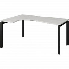 Стол эргономичный левый на металлокаркасе НТМП.П-060.ЛВ Сосна винтер/Антрацит 1600x1000x750 Аргентум-МП