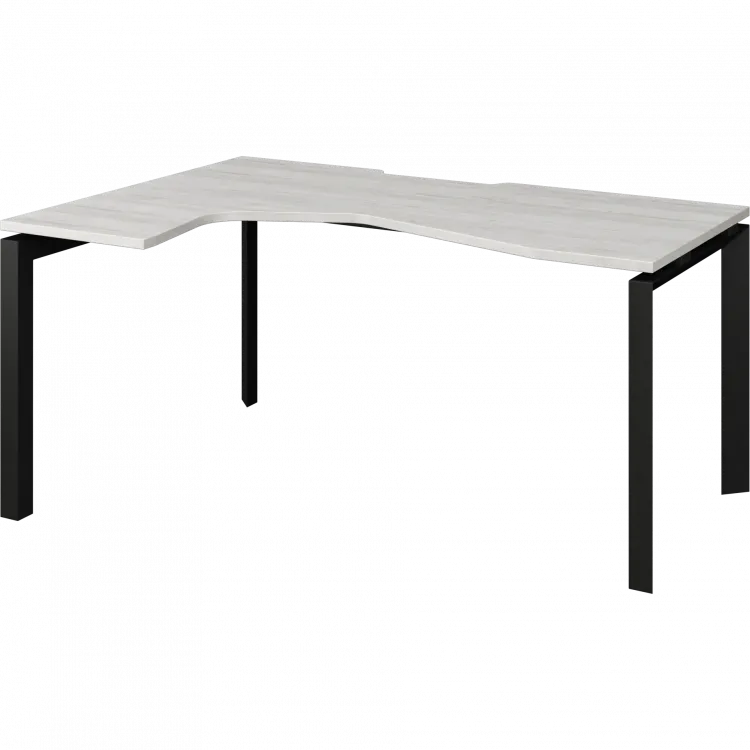 Стол эргономичный левый на металлокаркасе НТМП.П-060.ЛВ Сосна винтер/Антрацит 1600x1000x750 Аргентум-МП