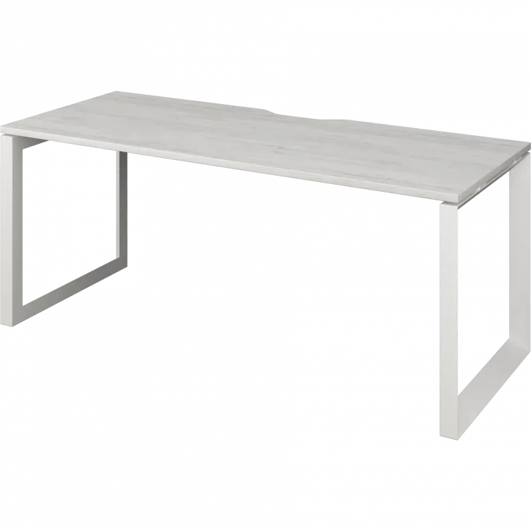 Стол на металлокаркасе НТМП.О-200 Сосна винтер/Белый 2000x730x750 Аргентум-МП