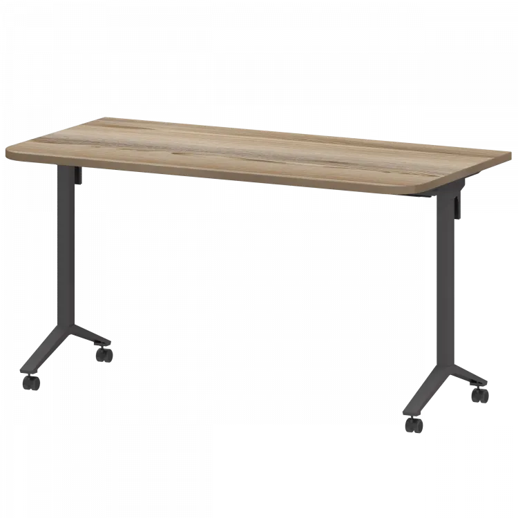 Стол мобильный складной радиусный МБ25-140.70Р Дуб сафари/Антрацит 1400x700x750 Моби