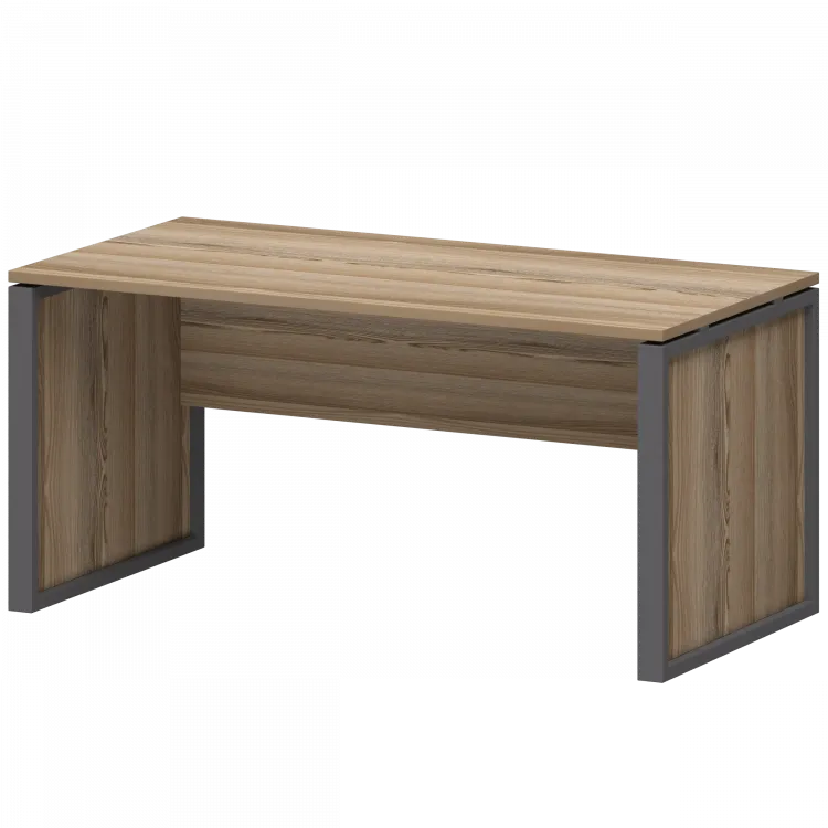 Стол руководителя НТМ-160-КМК Дуб сафари/Антрацит 1600x800x750 Аргентум-М