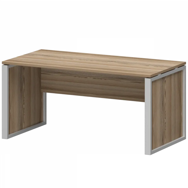 Стол руководителя НТМ-160-КМК Дуб сафари/Металлик 1600x800x750 Аргентум-М