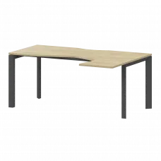 Стол эргономичный правый на металлокаркасе НТМП.П-060.ПР Баттл Рок/Антрацит 1600x1000x750 Аргентум-МП