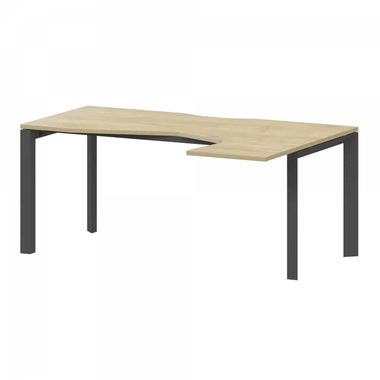 Стол эргономичный правый на металлокаркасе НТМП.П-060.ПР Баттл Рок/Антрацит 1600x1000x750 Аргентум-МП