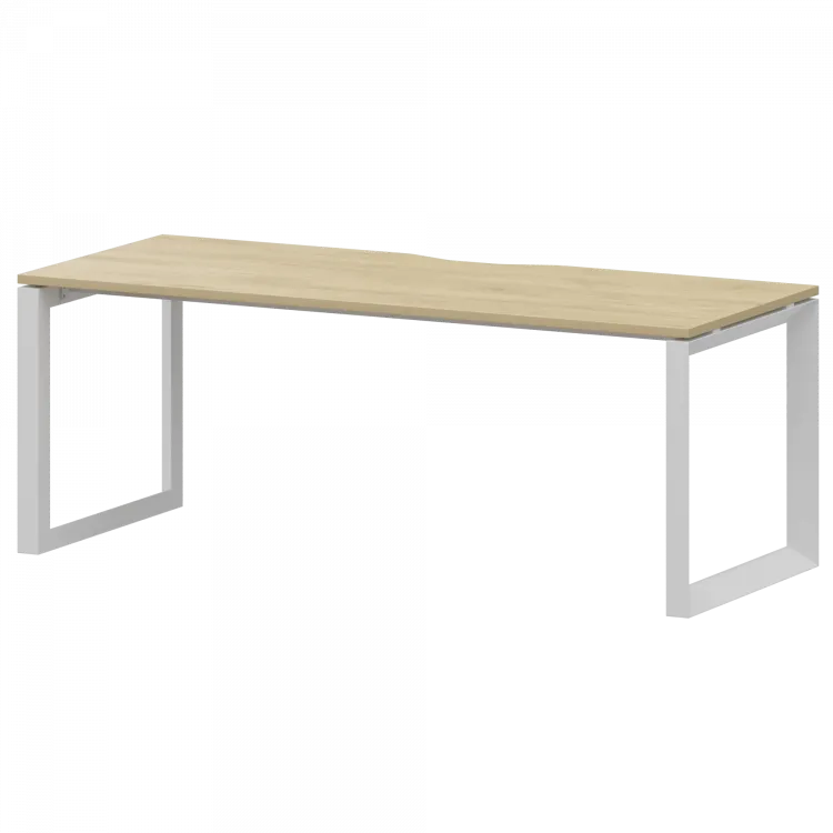 Стол на металлокаркасе НТМП.О-180 Баттл Рок/Белый 1800x730x750 Аргентум-МП