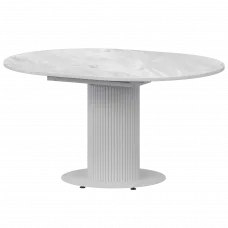 Стол раздвижной Амур Амур 1000+300 (Н-3783) Лавант/Белый муар 1000x1000x750 Обеденные столы в пластике