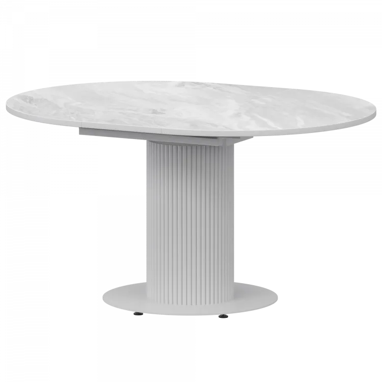 Стол раздвижной Амур Амур 1000+300 (Н-3783) Лавант/Белый муар 1000x1000x750 Обеденные столы в пластике