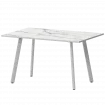 Стол нераздвижной Альфа Альфа 1200 (Н-3815) Мрамор Белый/Белый муар 1200x800x750 Обеденные столы в пластике